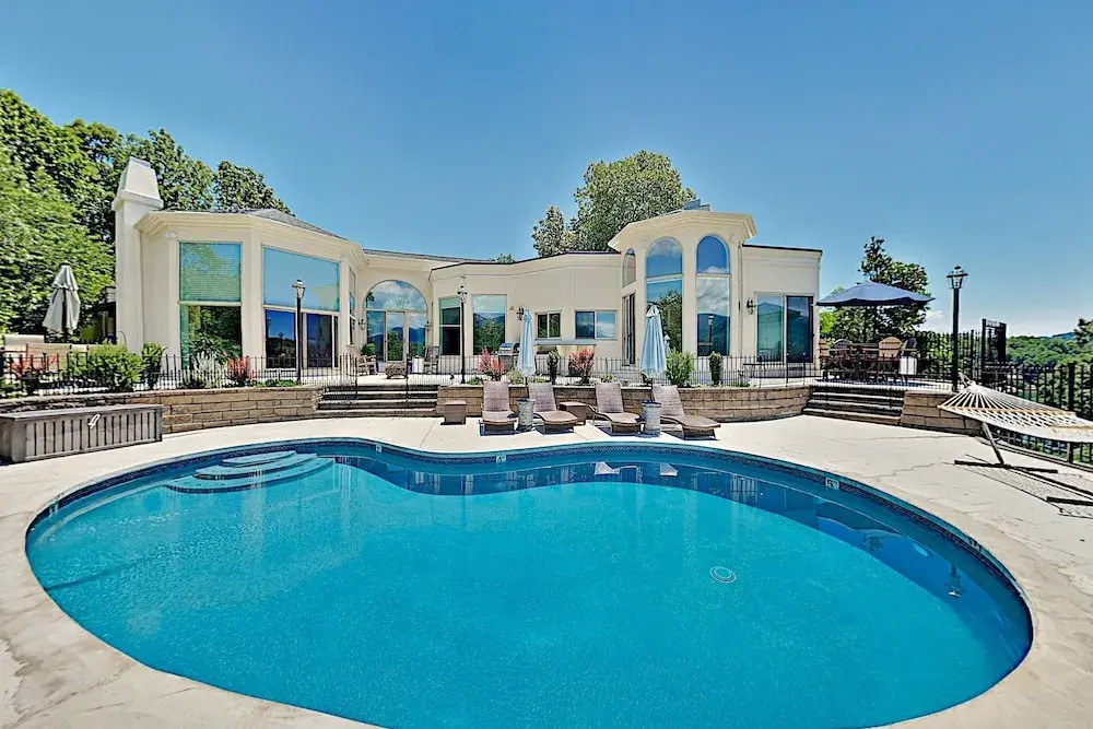 Panoramic Pool Paradise W/ Lake Lure View & Pool 4 Bedroom Home