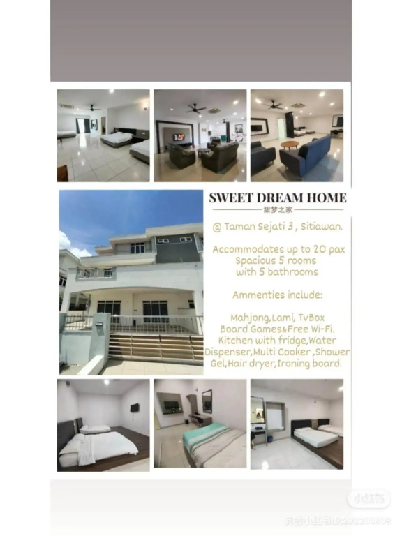 SWEET DREAM HOME 20PAX 3-Storey 5R5B SITIAWAN