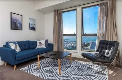 Sea view studio with pool and gym