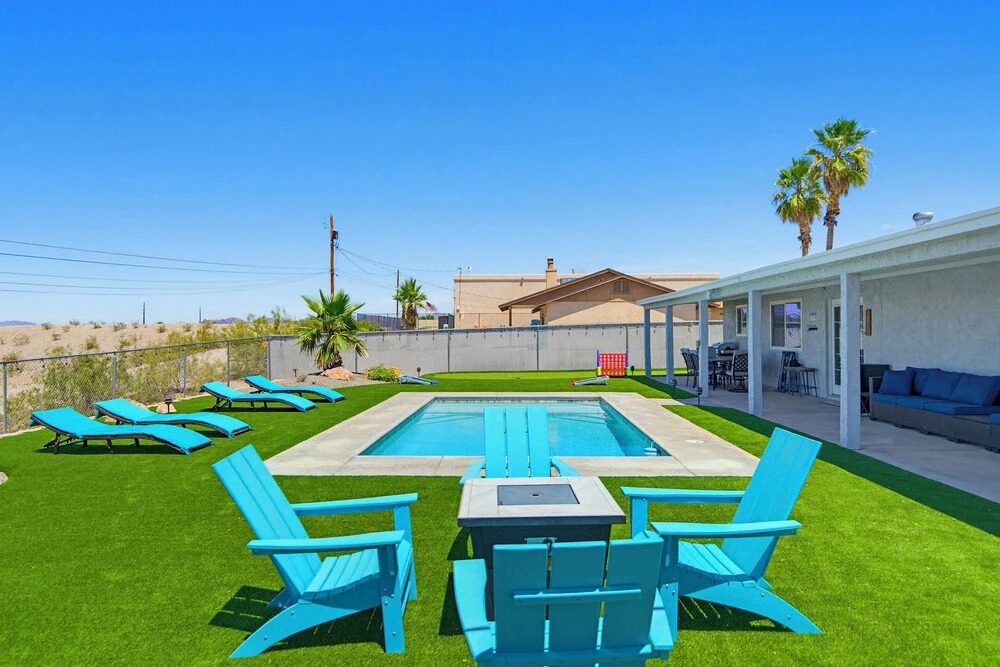 Pool, Game Room & Lake View! Modern Havasu Home