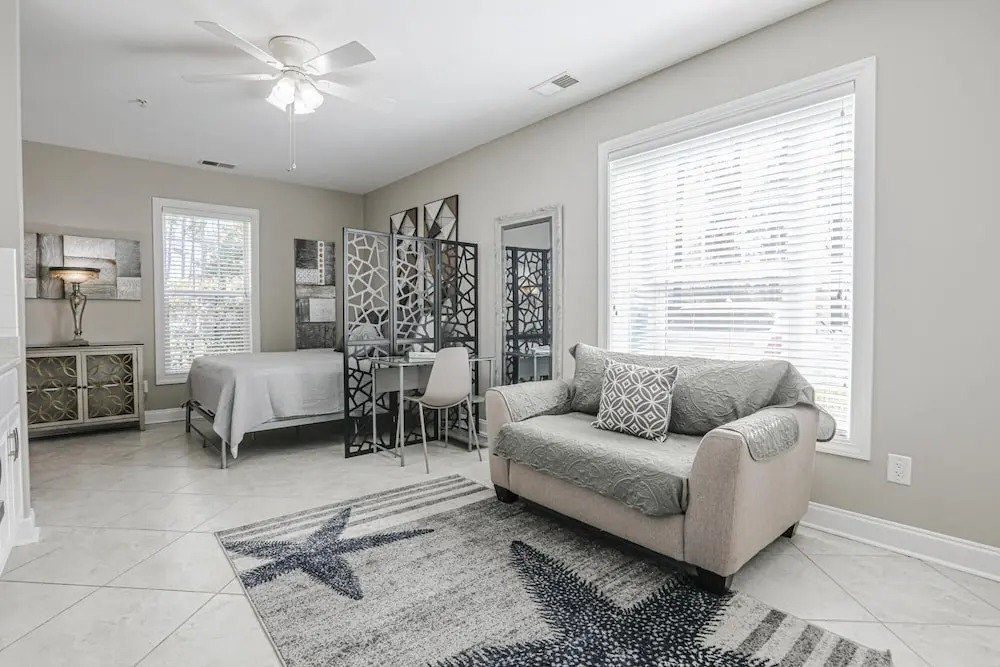 Modern Gray Studio Steps to Pool Myrtle Beach SC