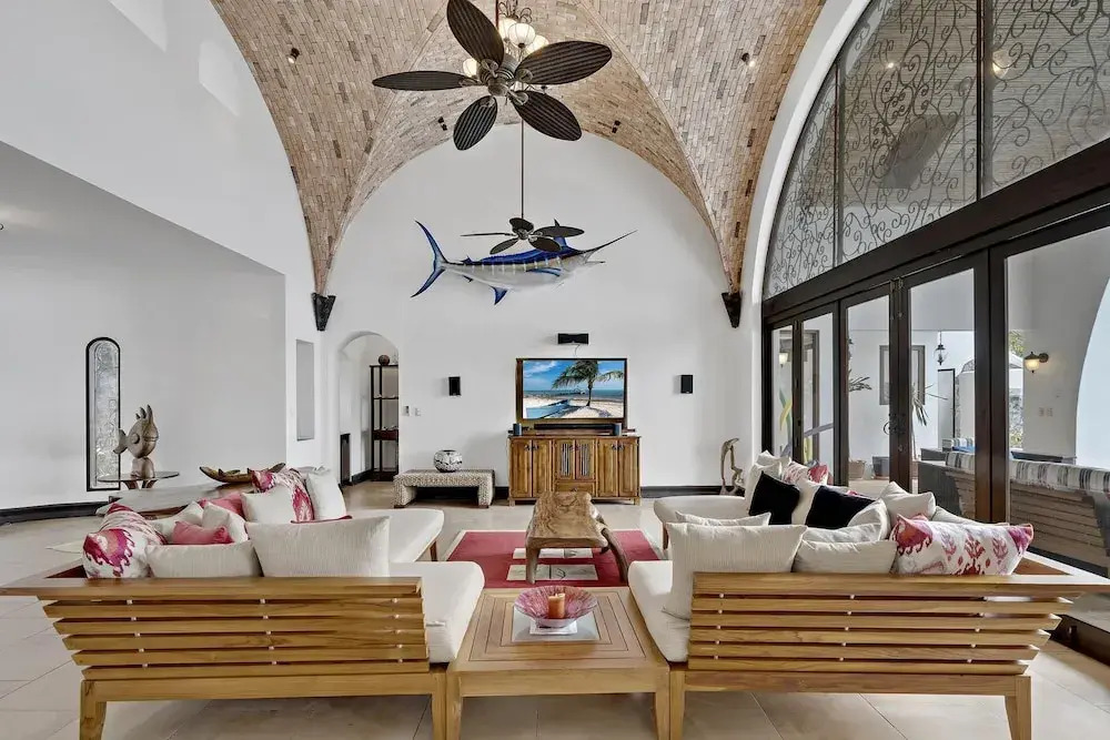 Dreamy Spanish-Style Villa with Sweeping Ocean Views, Elegant Nautical Design & Giant Infinity Pool