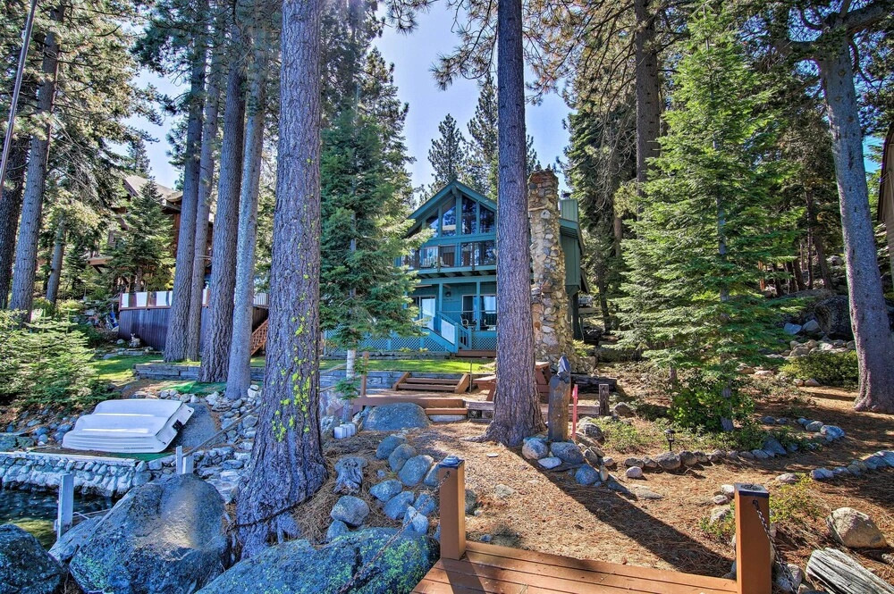 Dock Access & Hot Tub: Waterfront Meeks Bay Home
