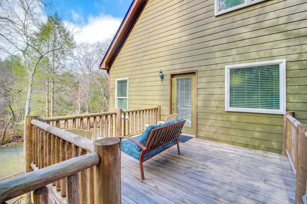 Game Room & Fire Pit: Riverfront Home in Ellijay!