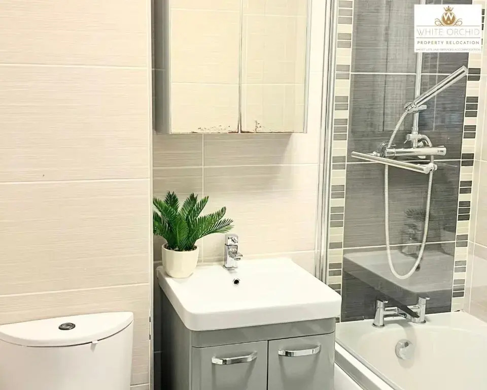 2 Bed Apartment in Stevenage Hertfordshire By White Orchid Property Relocation Short Lets & Serviced Accommodation Sleeps 5 Guests Leisure & Business