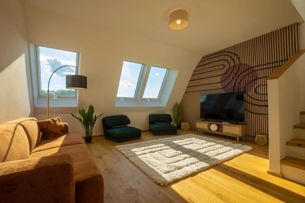 2-story penthouse with designer renovation for 2 people 2 air conditioners