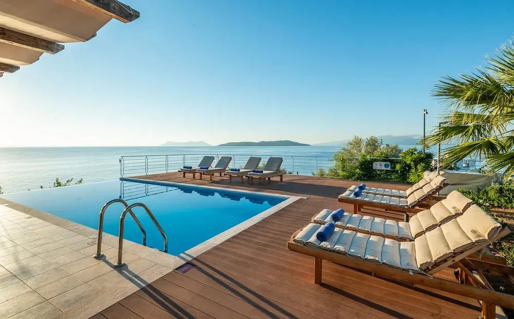 Seafront Karavi Villa with private sea access - Iris Villas Lefkada