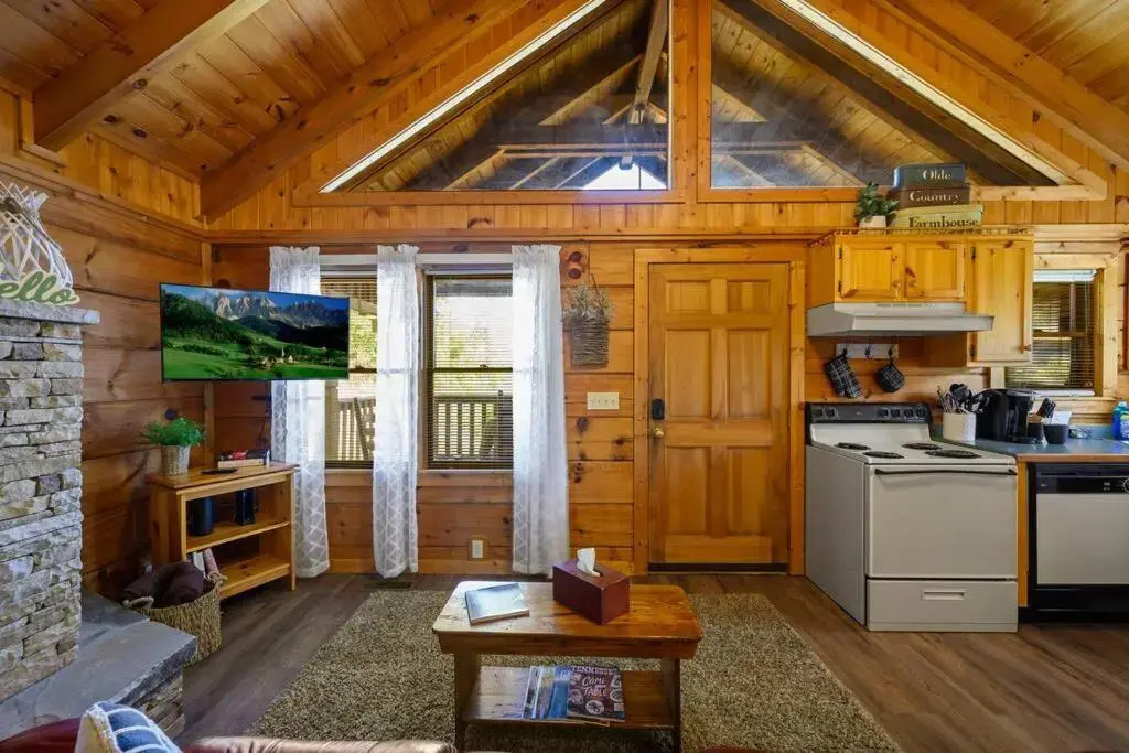 Cozy Studio Log Cabin in the heart of Pigeon Forge. Hot Tub. Honeymoon! Sleeps 2
