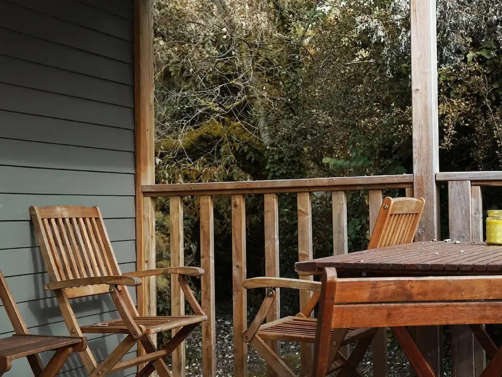 Simple Mobile Home With Deck Located Near the Normandy Coast