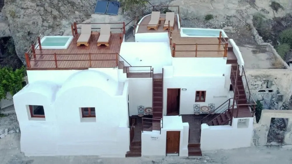 Santorini Rooftop Hot Tub Suite with Panoramic Views