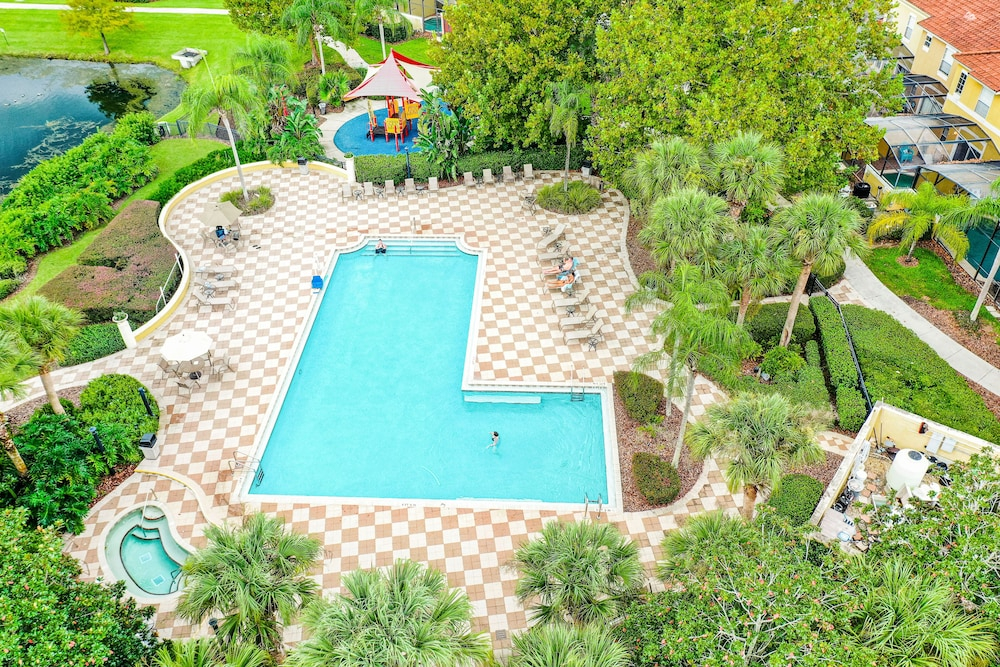Two-story, Dog-friendly gem Near Theme Parks With Pool, Central AC & On-site gym