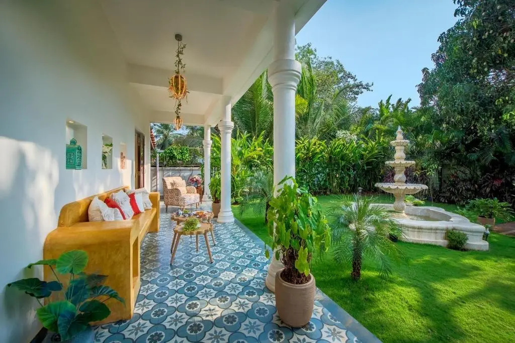 SaffronStays Sweet Mango - 4BR Goan Villa w Private Pool, Mango Garden, Bar Gazebo & Vibrant Interiors Near Beaches