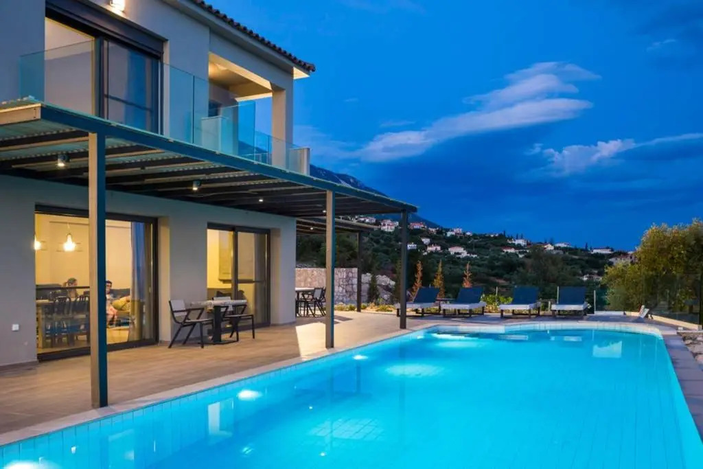 New Villa Blue with private pool at Trapezaki