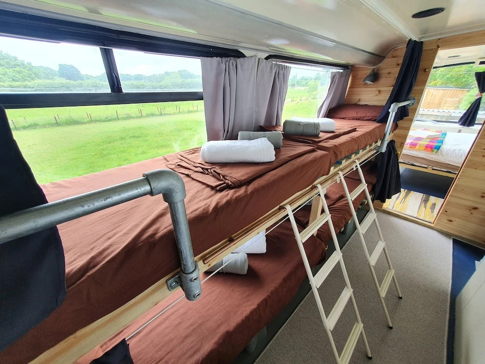 Double Decker Bus on an Alpaca Farm Sleeps 8