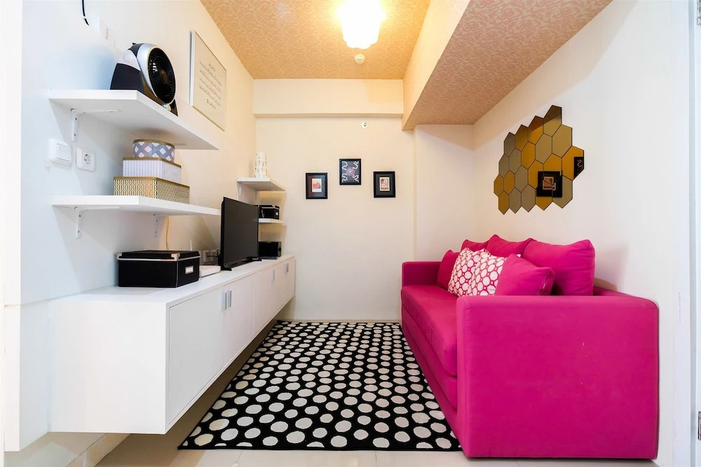 Furnished Green Pramuka 1BR Apartment with Modern Style and City View