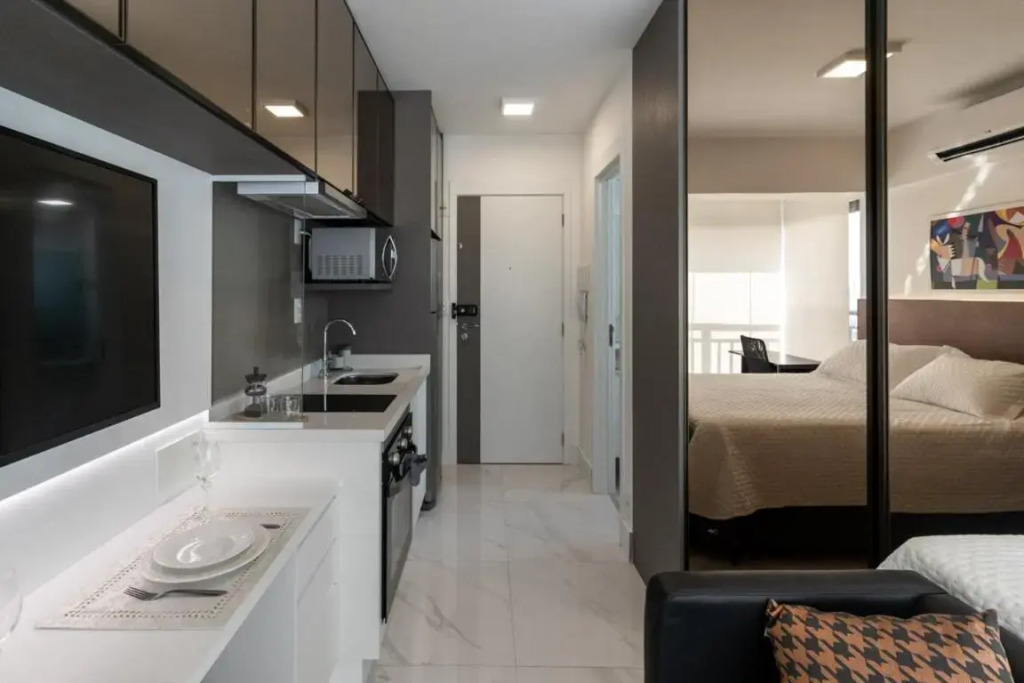 Studio de luxo mobiliado em Moema