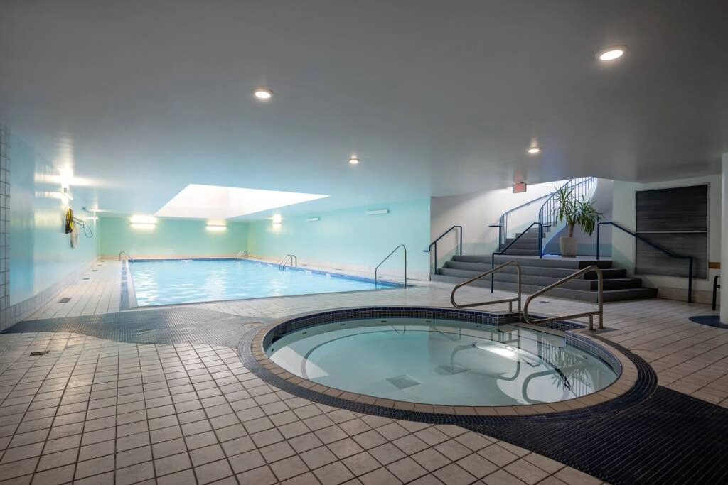 View of Water Pool Hot Tub Gym Steam Rm 2 Bdrm 2 Bath 24 Concierge Steps to Seawall