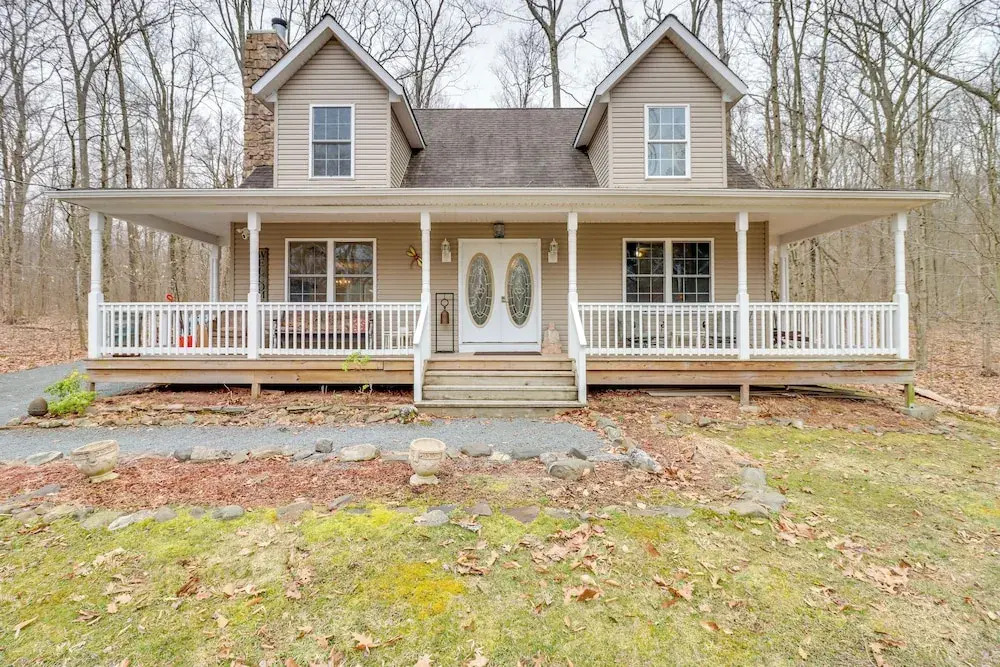 Large Deck & Fire Pit: Secluded Pocono Lake Home