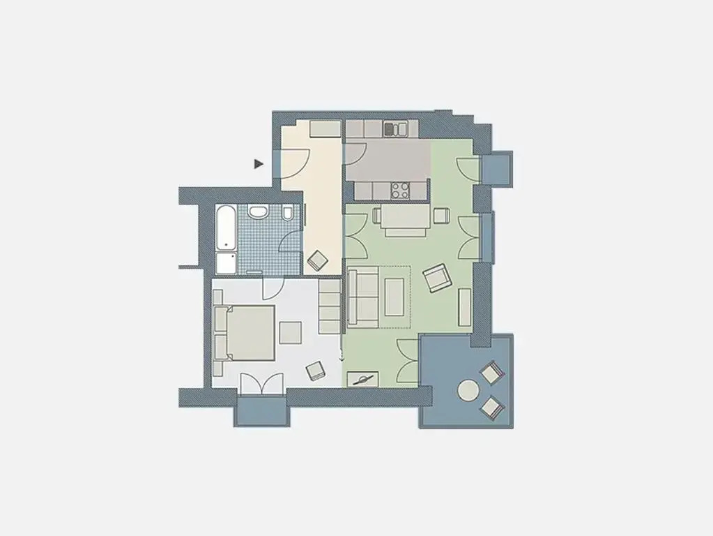 Kaiservillen Heringsdorf - Appartement mit 1 Schlafzimmer und Balkon D221