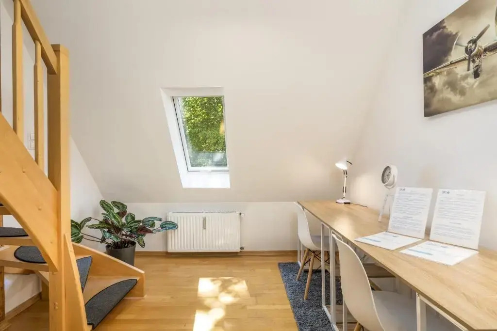 Gartenblick Apartment-Terrasse-Parkplatz- Waschmaschine-Garten