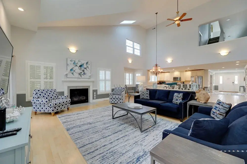 Theater Room & Deck at Massive Salt Pond Home!