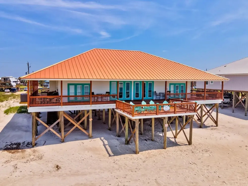 Dauphin Charm - Gulf Front! Pet Friendly - Wrap Around Porch With Observation Deck And Outdoor Seating 4 Bedroom Home by RedAwning