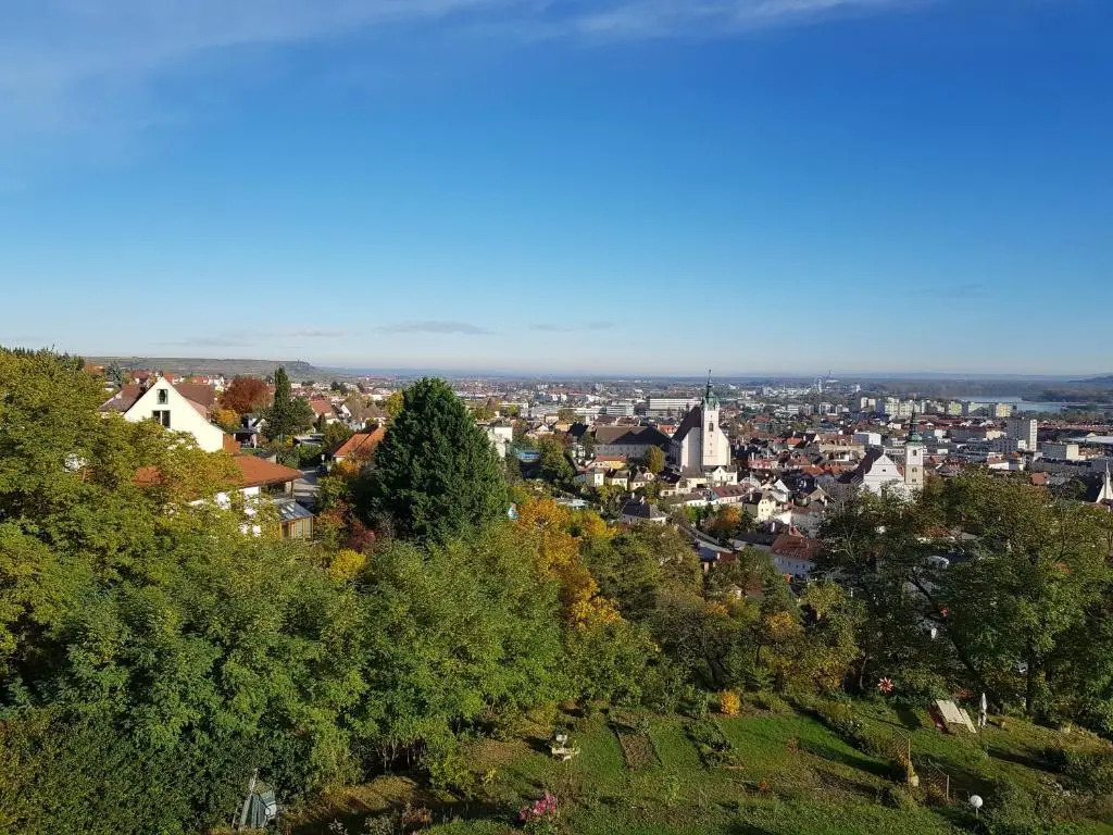Blick über Krems mit Terrasse