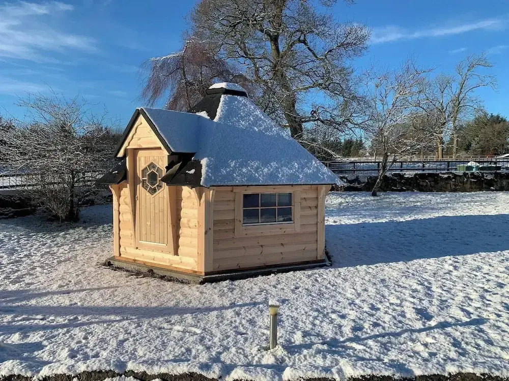 Central Scotland Country Side With Outdoor Bbq Hut