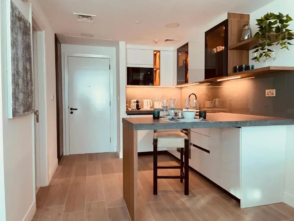 Luxury new apartment on the metro, facing Dubai marina.
