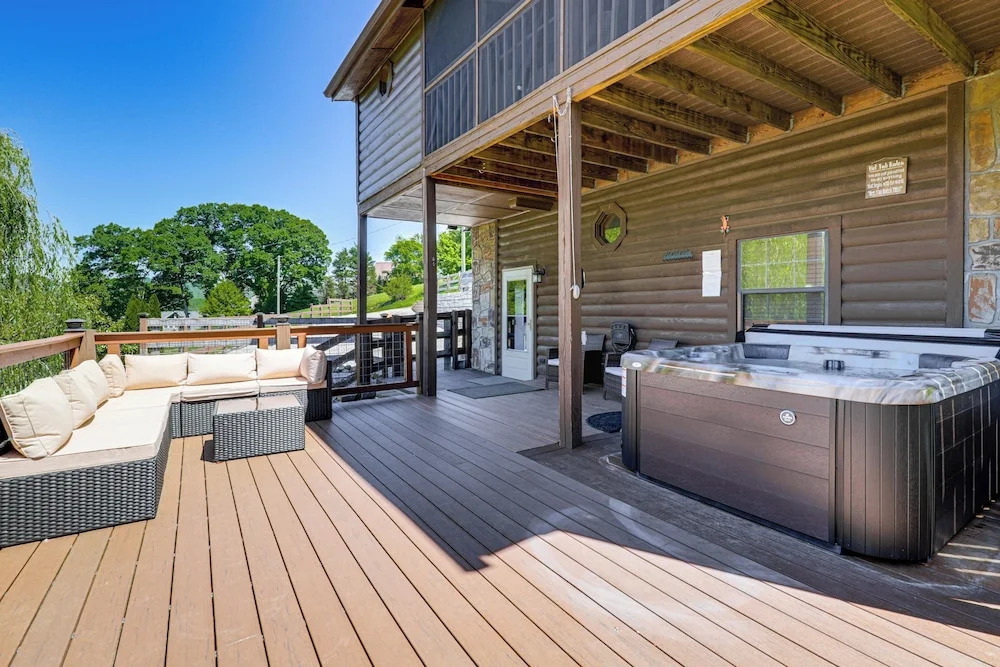 Views, Fire Pit + Game Room: Smoky Mountain Cabin
