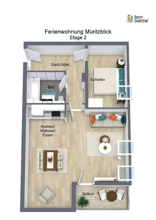 2-Zi-Ferienwohnung-Mueritzblick-direkt-am-Seeufer-perfekte-Lage-barrierefrei