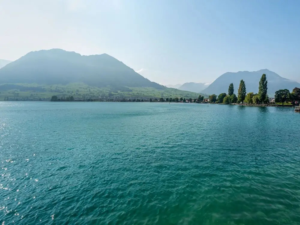 Seestern am See mit Motorboot Ennetb Rgen