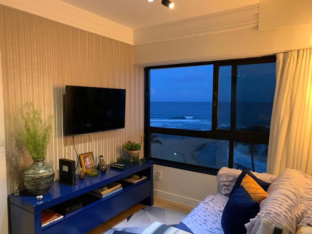 Maravilhoso apartamento 2 quartos vista mar no Ondina Apart