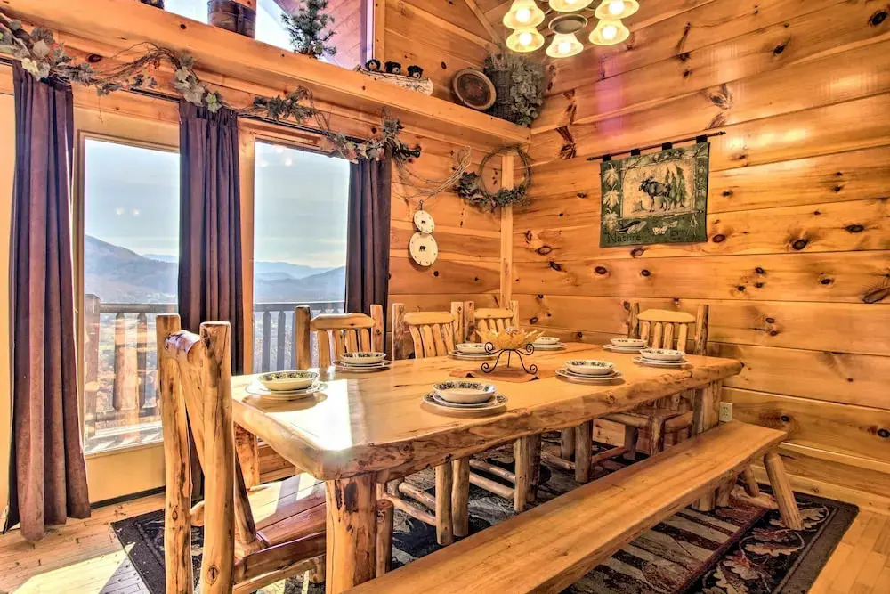 Cabin w/ Breathtaking Views, Pool Access & Theater