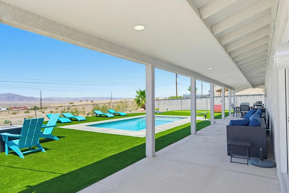 Pool, Game Room & Lake View! Modern Havasu Home