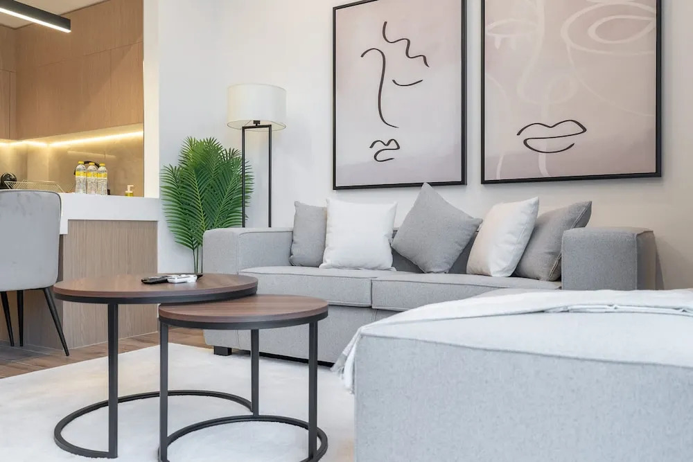 Free housekeeping visits during your stay - StayShort - Stylish, Minimalist 2-Bedroom in Jumeirah Village Circle