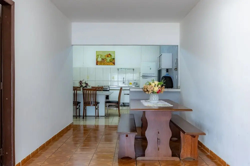 Casa com Churrasqueira e Rede a 210m da Praia