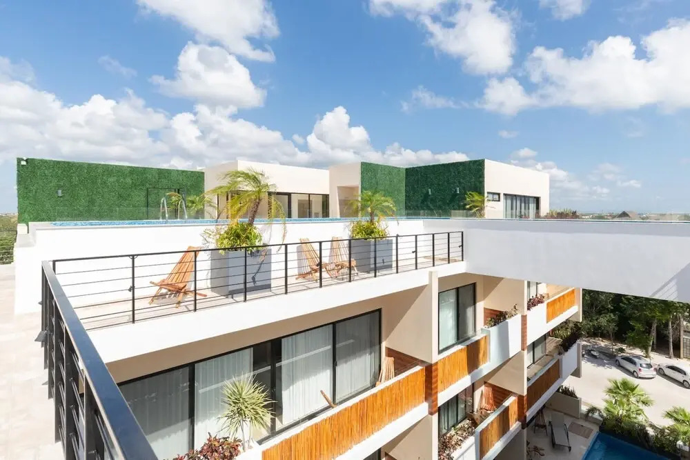 Excellent Modern Apartment in Aldea Zama Movie Theater Rooftop Pool Close to the Beach