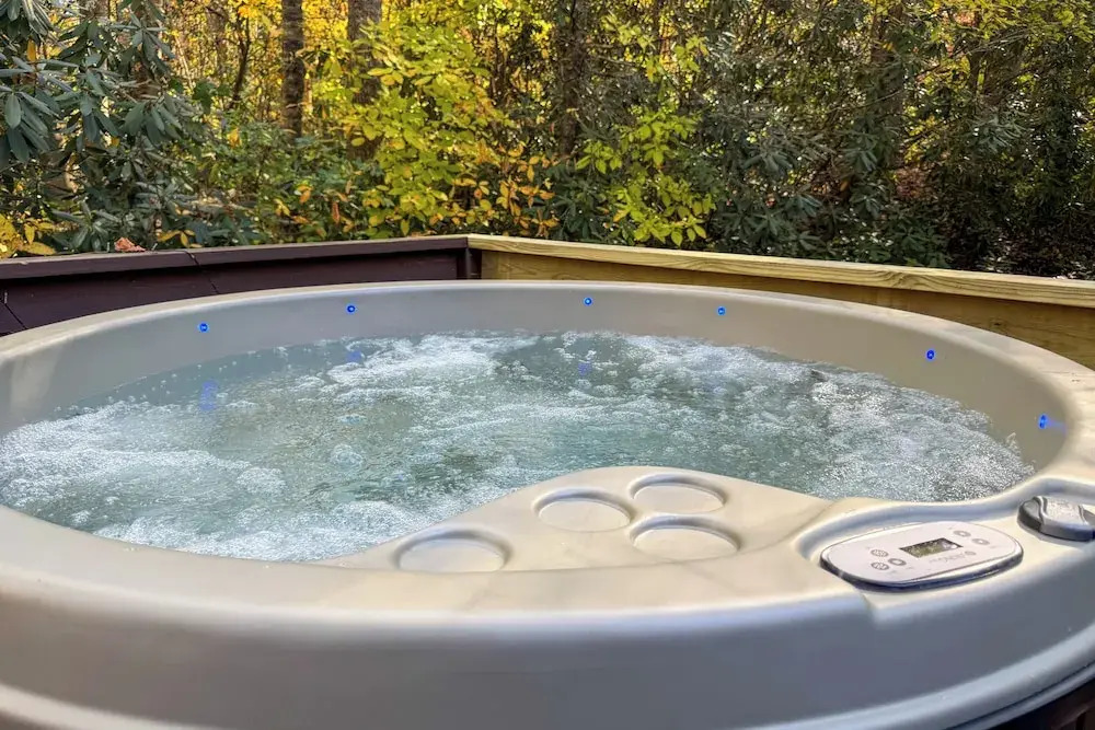 Hot Tub & Fire Pit: Cozy Cabin in Maggie Valley