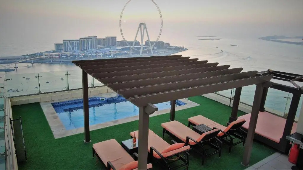 Dubai JBR Amaz Penthouse front sea 5 plus 1 Bdr private Climatized pool