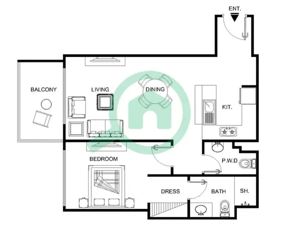 Sleek 1 Bedroom in Studio One With Great Amenities