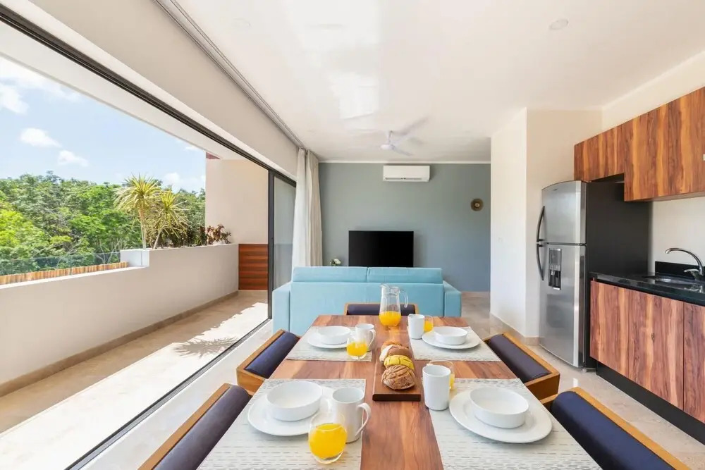 Modern 2 BR Apartment Aldea Zama Rooftop Pool Gym Cinema