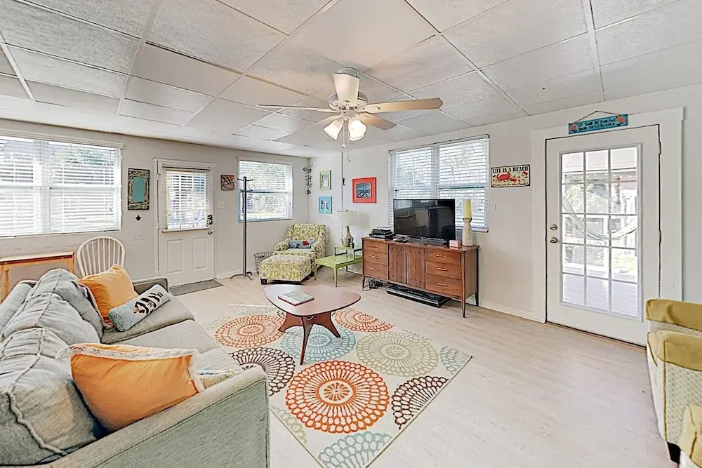 New Listing! Drift Inn: Beachside W/ Porch 4 Bedroom Home