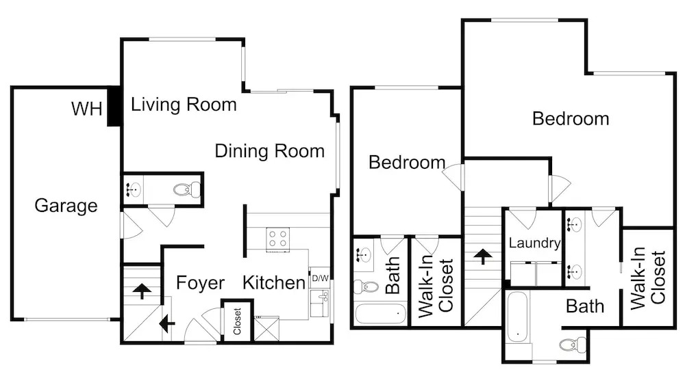 W/ Patio Short Walk To Bus Line 2 Bedroom Townhouse