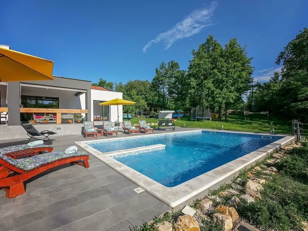 Beautiful Villa With Large Garden, Playground, Swimming Pool, in Green Surroundings at Labin
