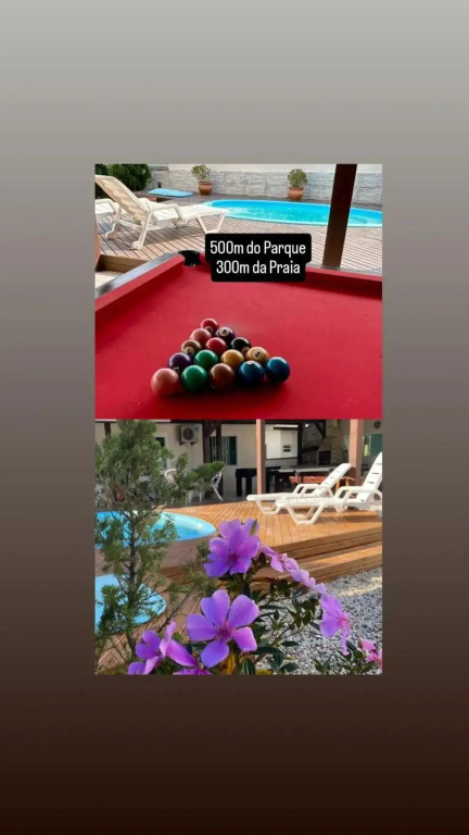Piscina e Sinuca CASA Beto Carrero 500m do Parque 1 suite e 2 quartos 3bwc a 300m da Praia churrasqueira e estacionamento privado