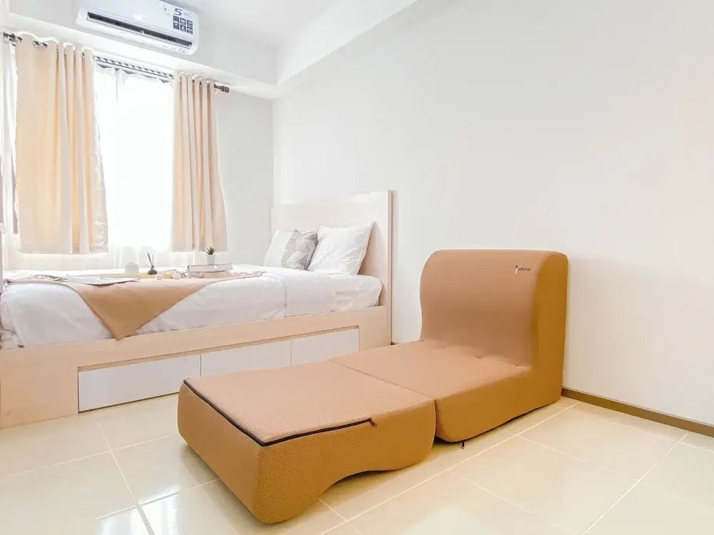 Warm Neutral Studio Room At Meikarta Apartment