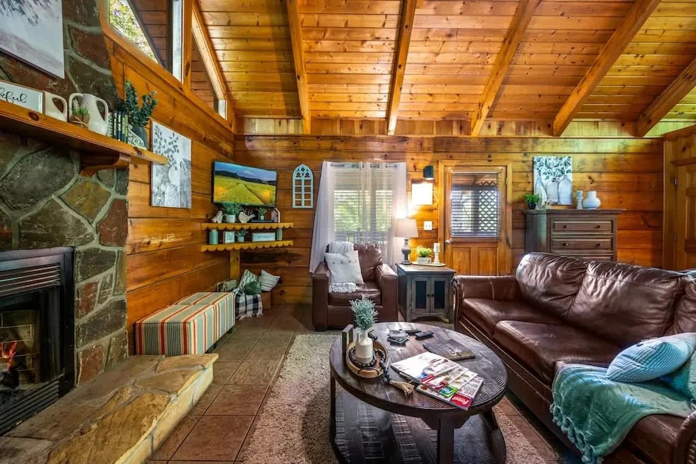 Location Private Log Cabin Hot Tub Fireplace