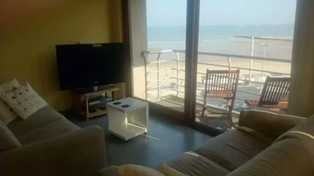 Studio apartment 'De Strandwandeling' with frontal sea view near Ostend