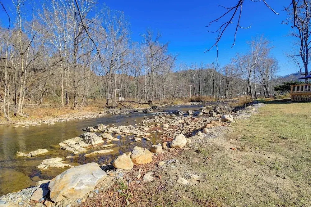 Walk to Dtwn Damascus: Cabin w/ Creek Views